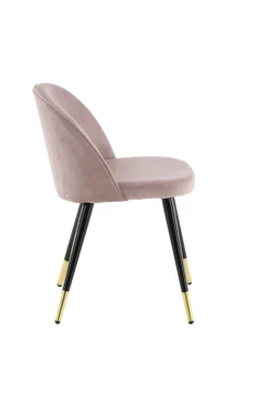 Fjôrd Eetkamerstoel Velvet Dusty Roze met Goud/Zwart