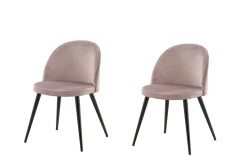 Fjôrd Eetkamerstoel Velvet Dusty Roze/Zwart