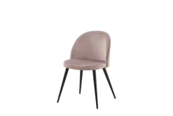 Fjôrd Eetkamerstoel Velvet Dusty Roze/Zwart