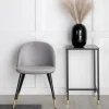 Fjôrd Eetkamerstoel Velvet Grijs/Zwart met Messing