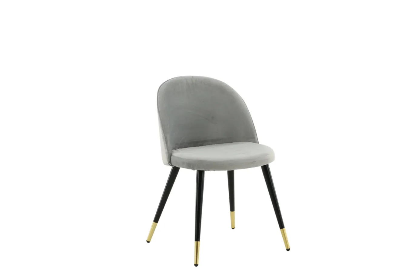 Fjôrd Eetkamerstoel Velvet Grijs/Zwart met Messing