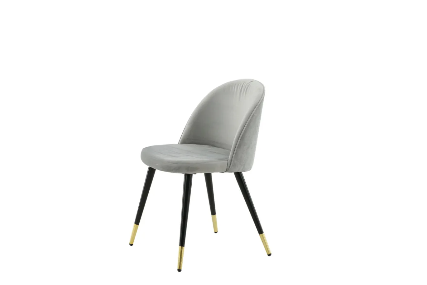 Fjôrd Eetkamerstoel Velvet Grijs/Zwart met Messing