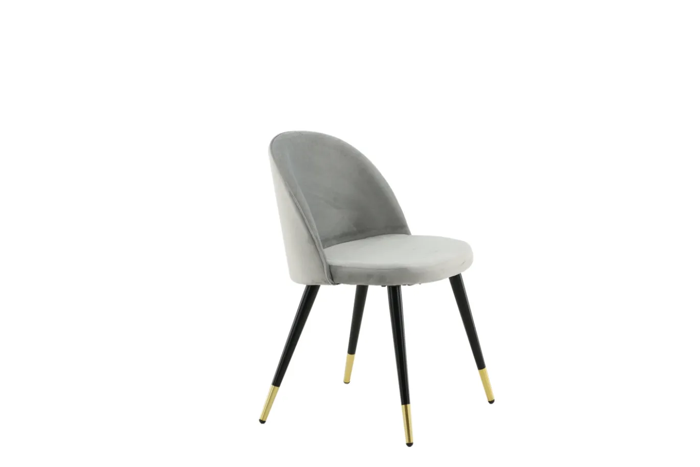 Fjôrd Eetkamerstoel Velvet Grijs/Zwart met Messing