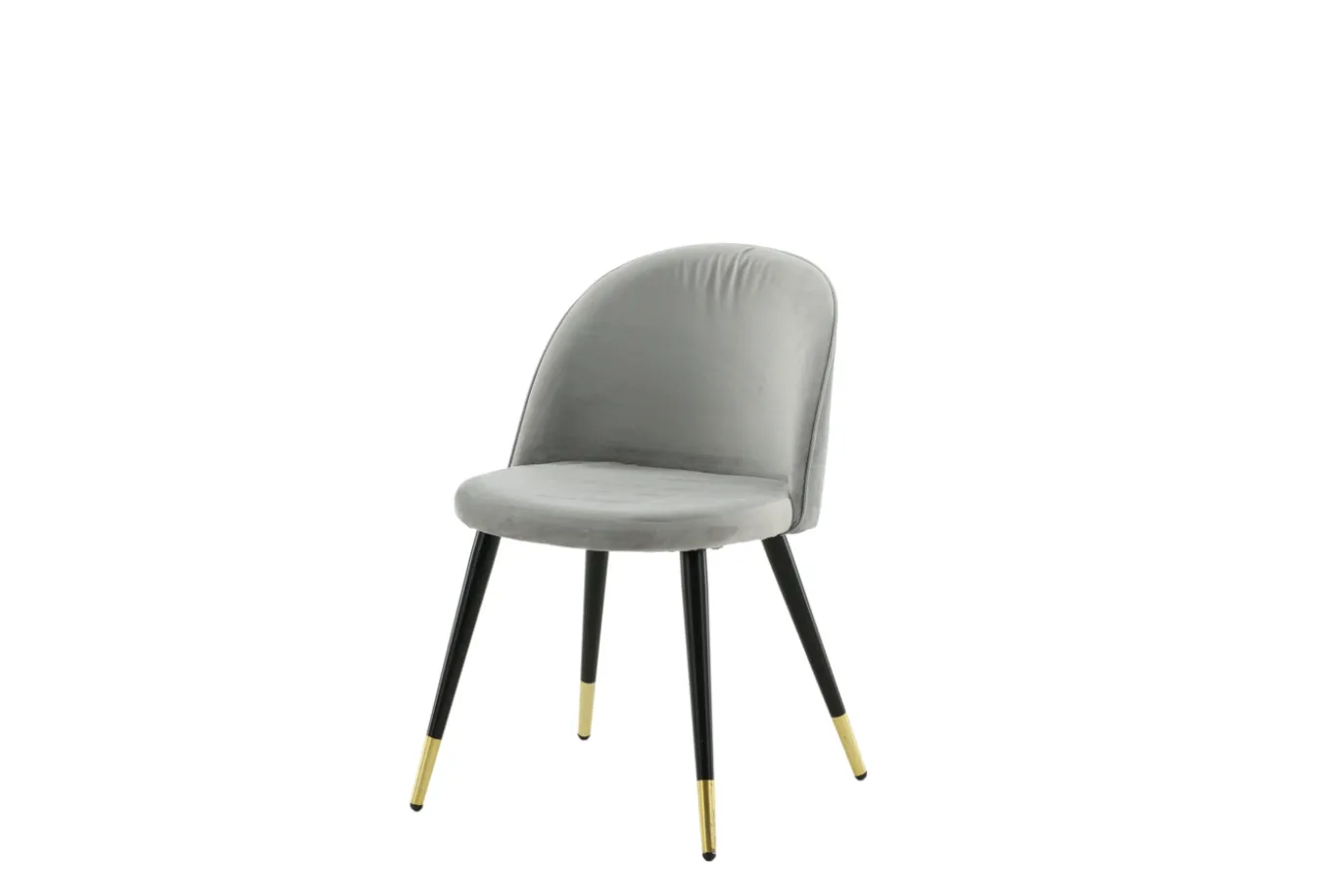 Fjôrd Eetkamerstoel Velvet Grijs/Zwart met Messing
