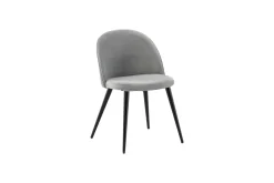 Fjôrd Eetkamerstoel Velvet Grijs/Zwart