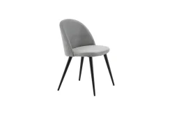 Fjôrd Eetkamerstoel Velvet Grijs/Zwart