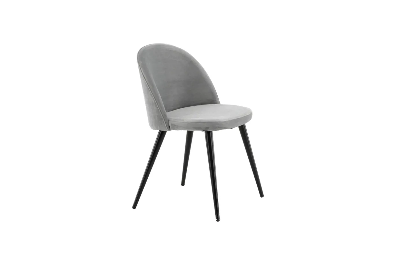 Fjôrd Eetkamerstoel Velvet Grijs/Zwart