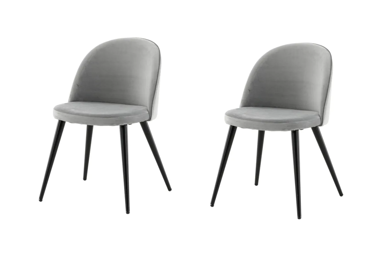 Fjôrd Eetkamerstoel Velvet Grijs/Zwart