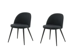 Fjôrd Eetkamerstoel Velvet Zwart Stof