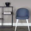 Fjôrd Eetkamerstoel Wit/Blauw Stof