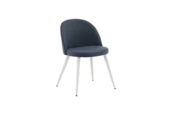 Fjôrd Eetkamerstoel Wit/Blauw Stof