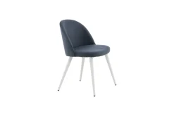 Fjôrd Eetkamerstoel Wit/Blauw Stof