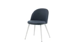 Fjôrd Eetkamerstoel Wit/Blauw Stof