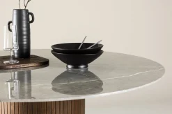 Fjôrd Eettafel Austin Donkergrijs Marmerlook 120cm