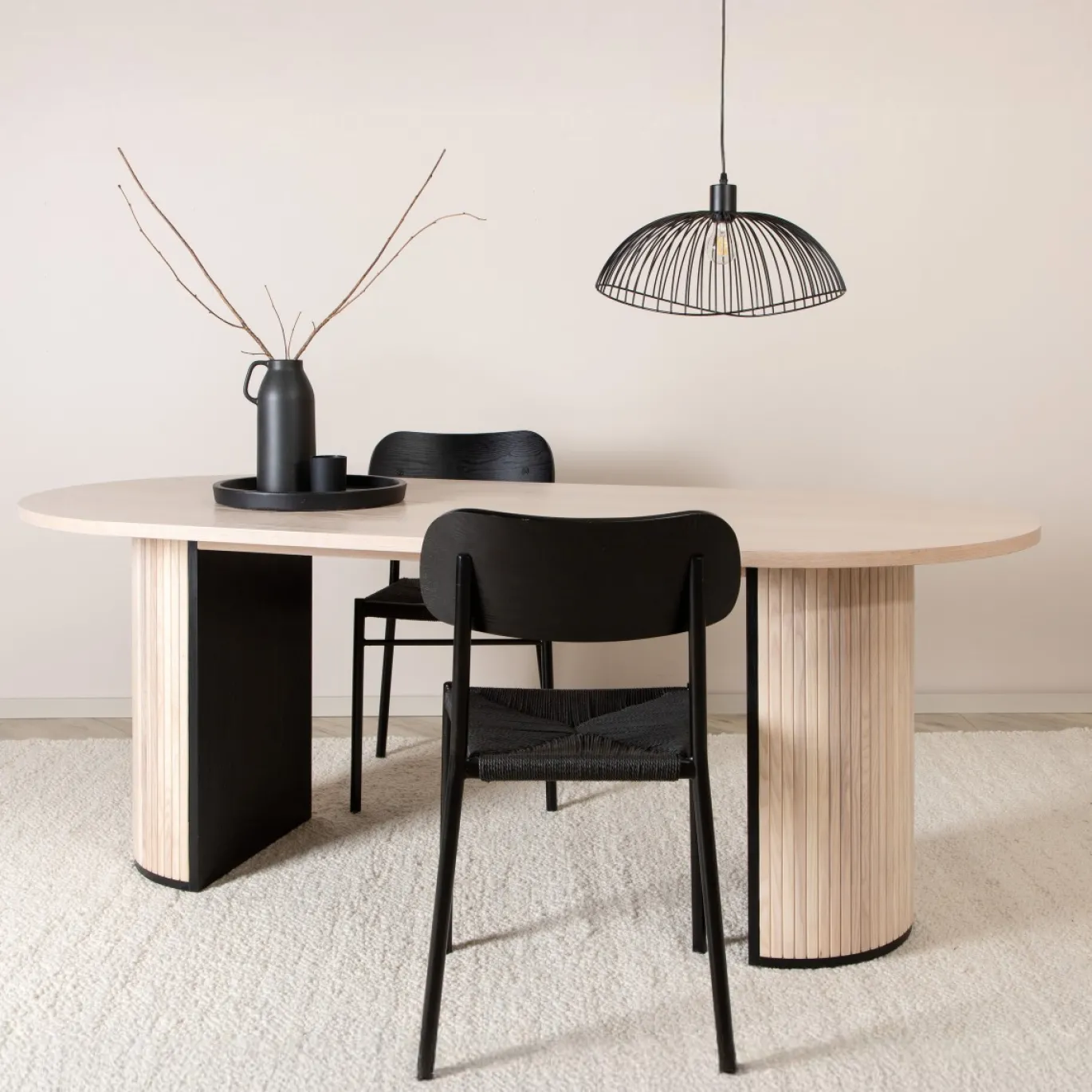 Fjôrd Eettafel Bianca Ovaal Beige 200cm