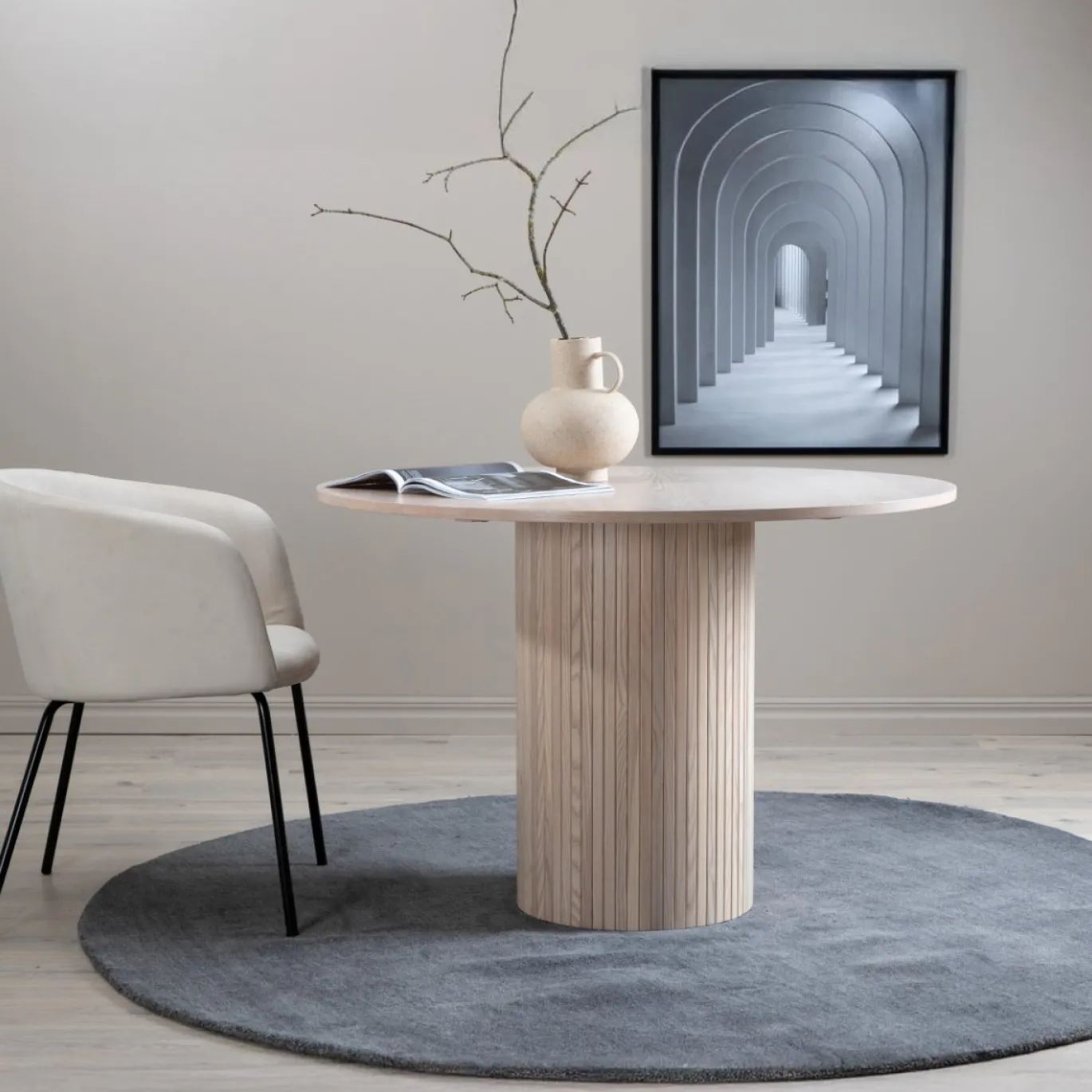 Fjôrd Eettafel Bianca Rond Beige 110cm