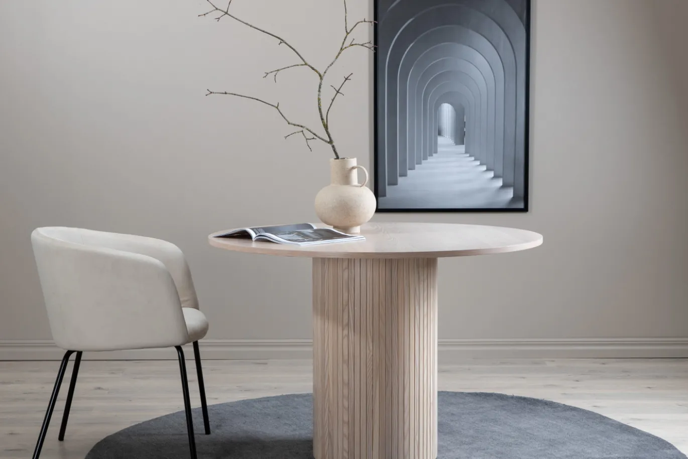 Fjôrd Eettafel Bianca Rond Beige 110cm
