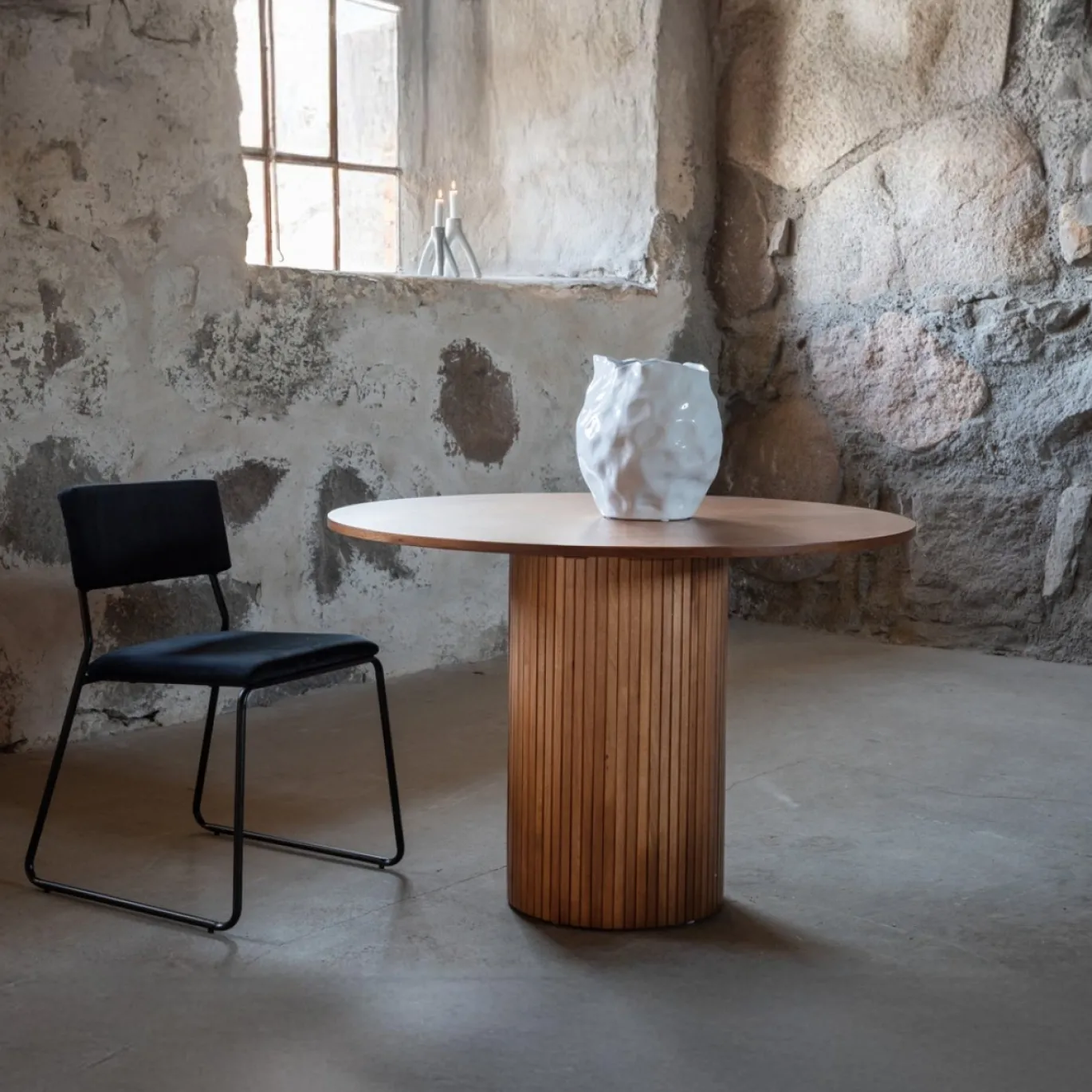 Fjôrd Eettafel Bianca Rond Bruin 110cm