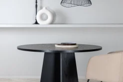 Fjôrd Eettafel Bootcut Rond Zwart 110cm