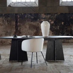 Fjôrd Eettafel Bootcut Zwart Ovaal 230cm