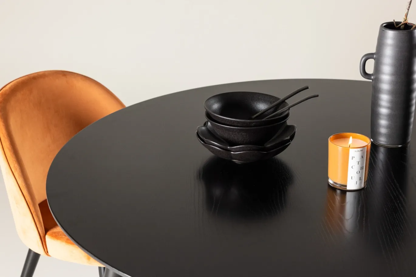 Fjôrd Eettafel Dipp Zwart 115cm