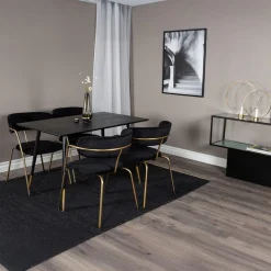 Fjôrd Eettafel Dipp Zwart Rond 120cm Met Gouden Poot