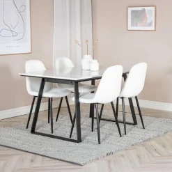 Fjôrd Eettafel Estelle 140x90cm Wit Marmer