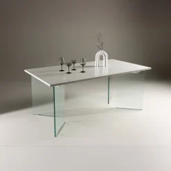 Fjôrd Eettafel Ester Glas Betonlook 180x90cm