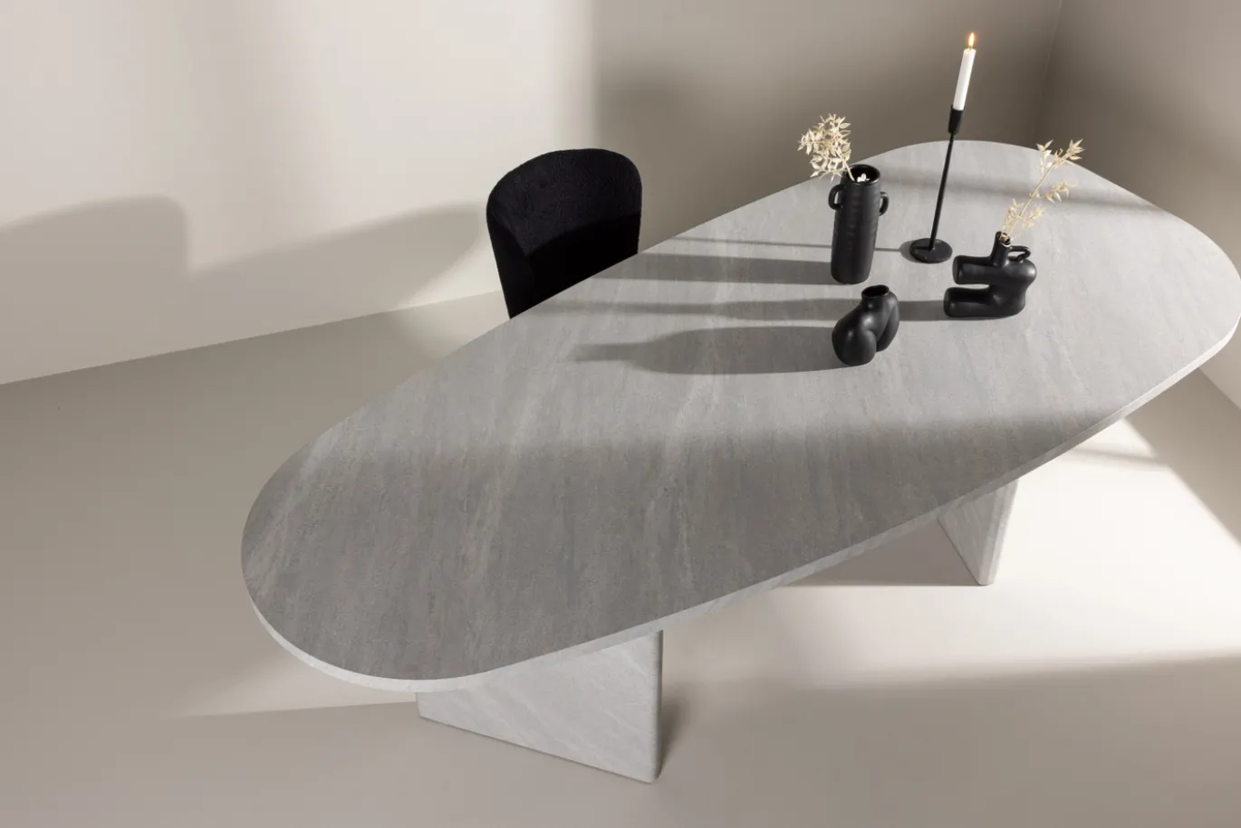 Fjôrd Eettafel Grönvik 220x100cm Wit Betonlook