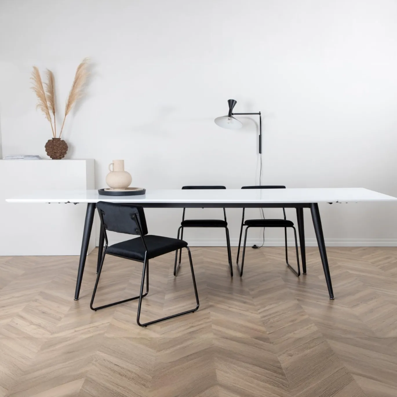 Fjôrd Eettafel Jimmy Zwart/Wit Hpl 195x76cm