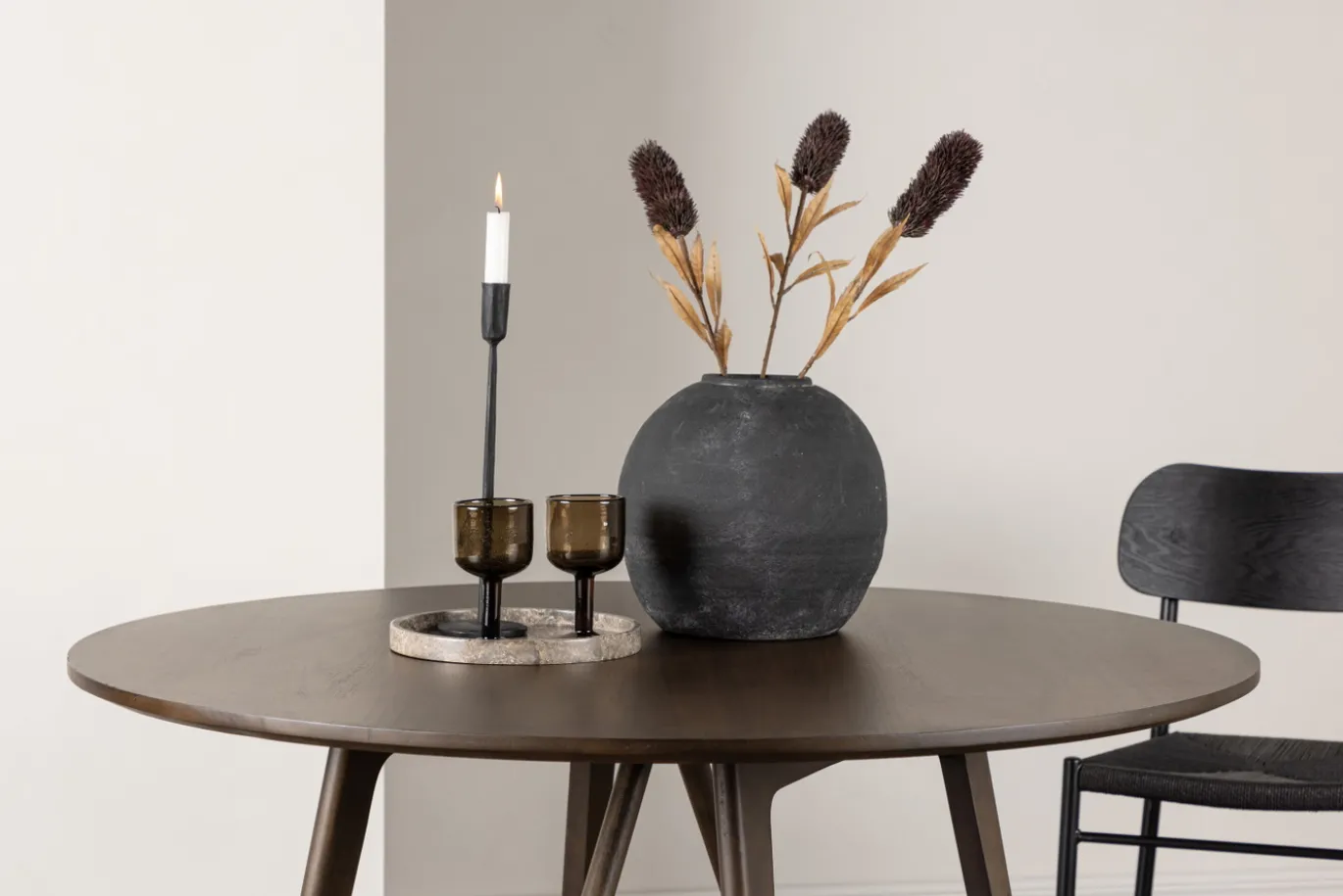 Fjôrd Eettafel Kaseidon Rond Donker Bruin