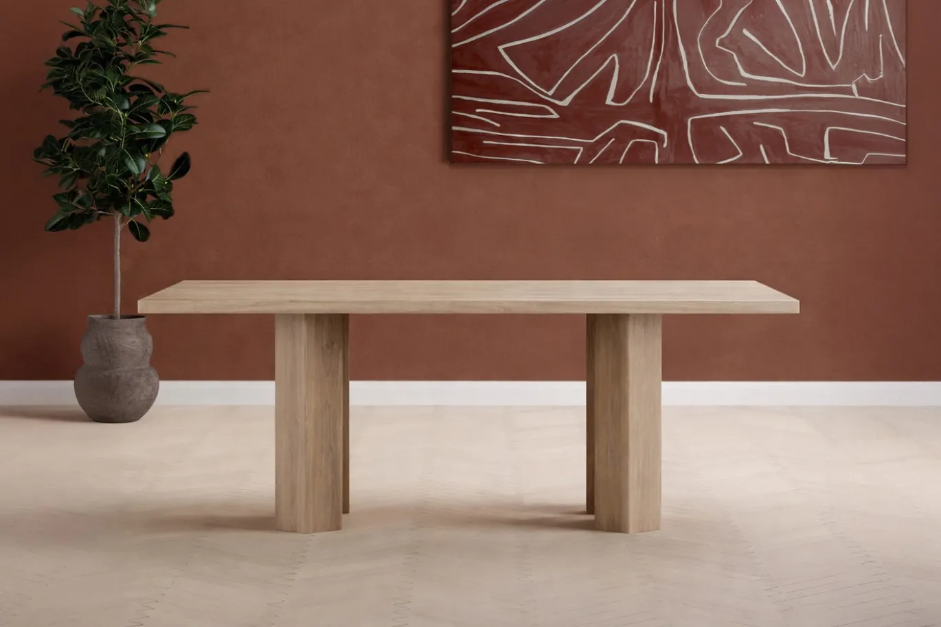 Fjôrd Eettafel Lillehammer MDF Naturel 200x90cm