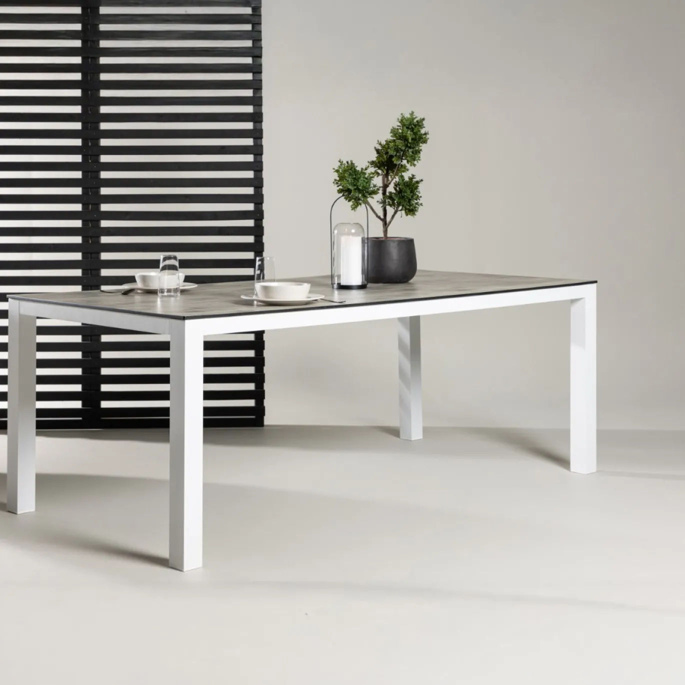 Fjôrd Eettafel Llama 205x100cm Wit Alu Grijs Hpl