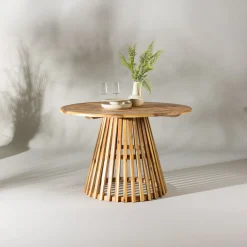 Fjôrd Eettafel Lumpur Rond Acacia Teaklook Rond Ø120x75cm