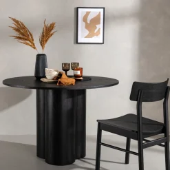 Fjôrd Eettafel Olivia Ø110cm Zwart Fineer