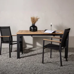Fjôrd Eettafel Panama 152/210cm Zwart/teak