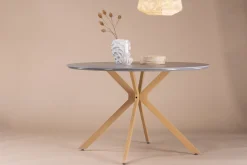 Fjôrd Eettafel Piazza Ø120cm Naturel Donkergrijs Spraystone