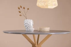 Fjôrd Eettafel Piazza Ø120cm Naturel Donkergrijs Spraystone