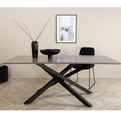 Fjôrd Eettafel Piazza Zwart/Grijs Fineer 180x90cm