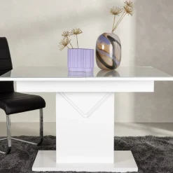 Fjôrd Eettafel Pluto 120/160x90cm Wit Mdf Glas