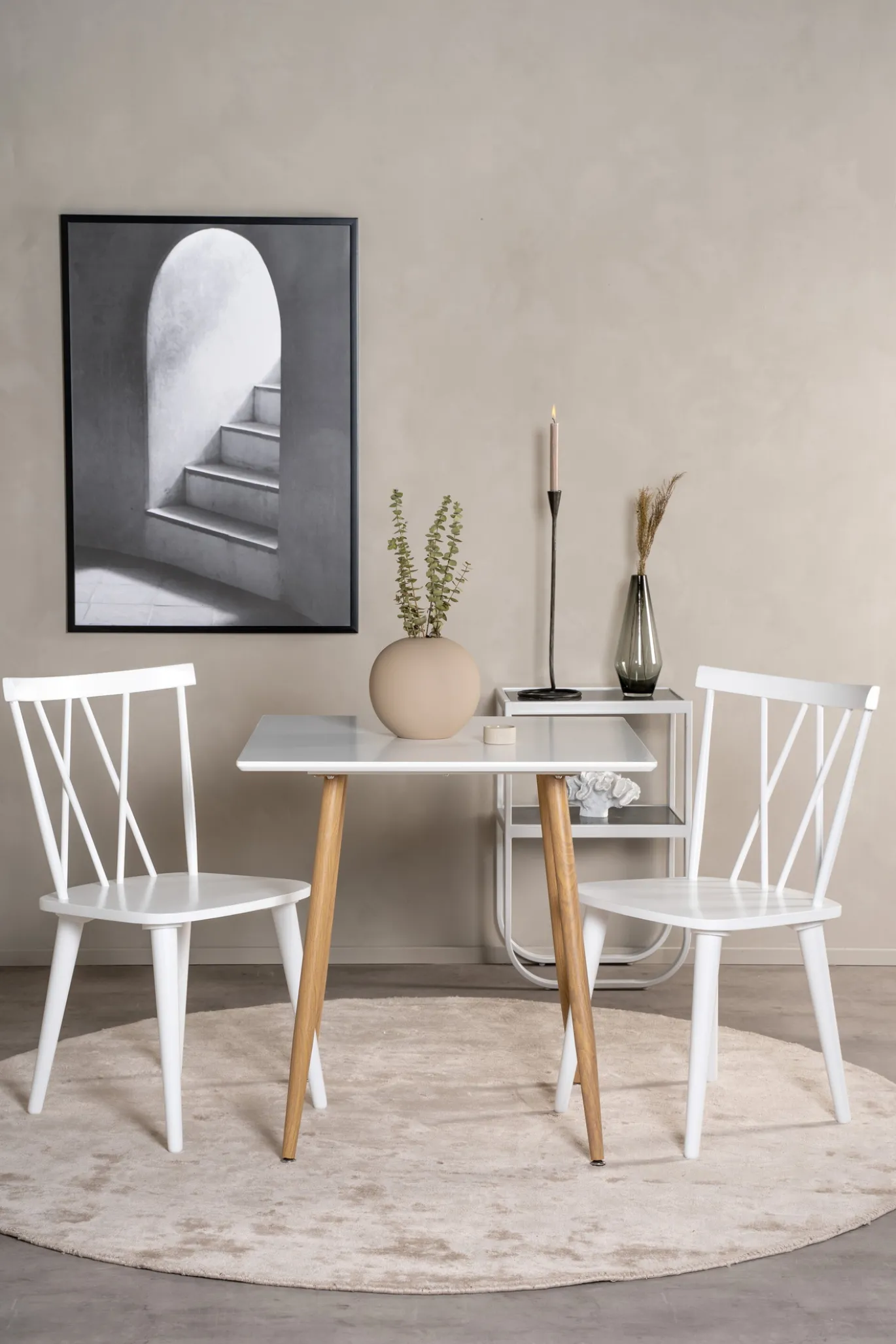 Fjôrd Eettafel Polar 75x75cm Wit /Eiken-look