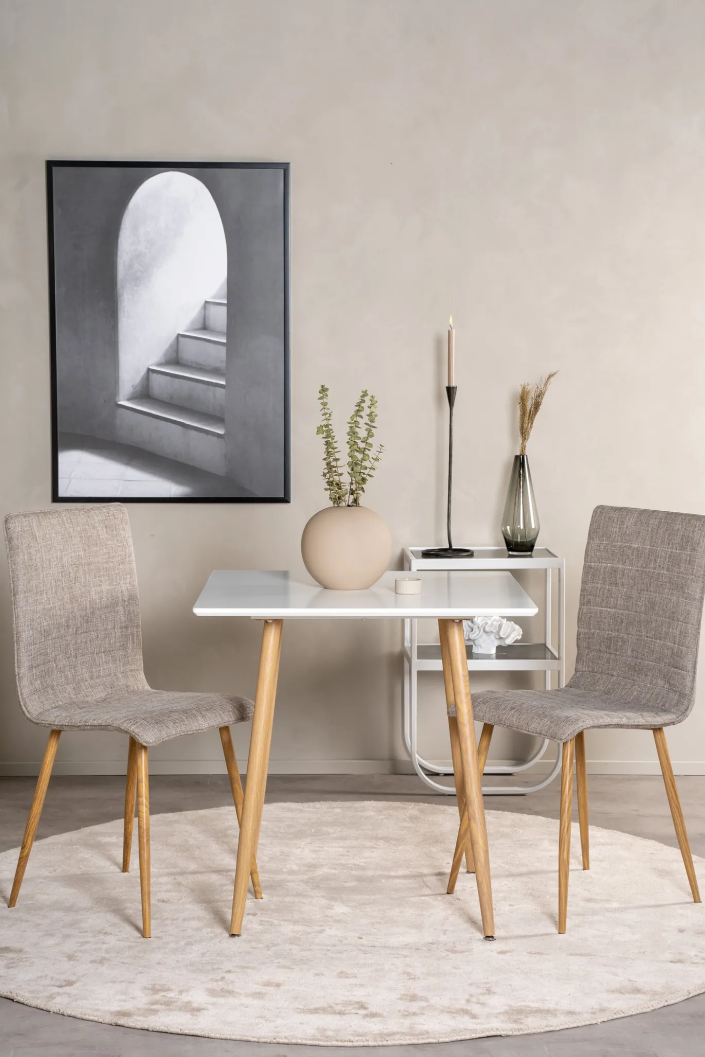 Fjôrd Eettafel Polar 75x75cm Wit /Eiken-look