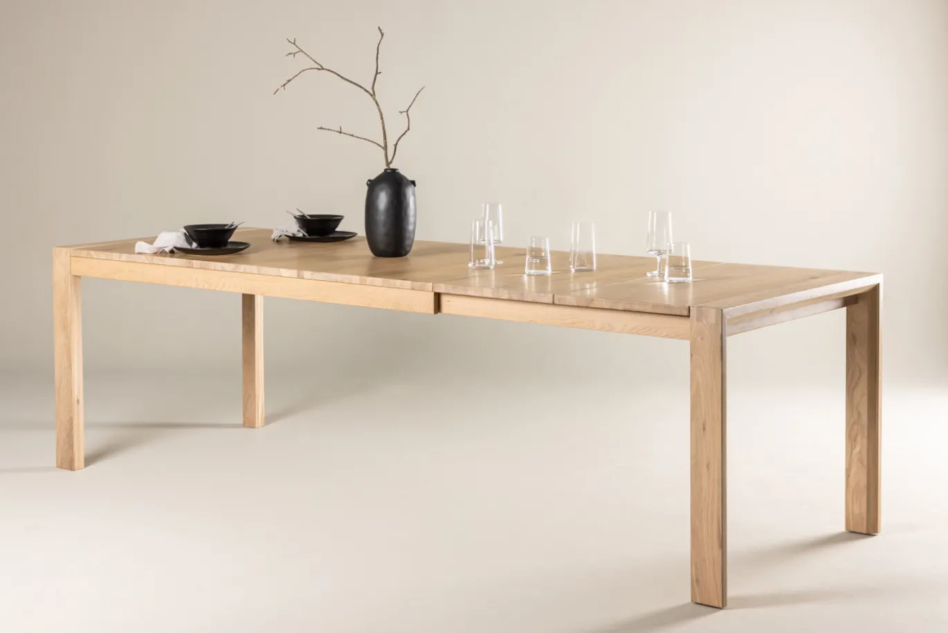 Fjôrd Eettafel Slider Uitschuifbaar Naturel Eiken 170+40+40cm