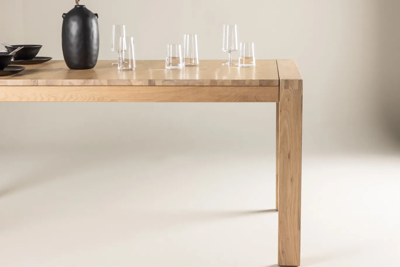 Fjôrd Eettafel Slider Uitschuifbaar Naturel Eiken 170+40+40cm
