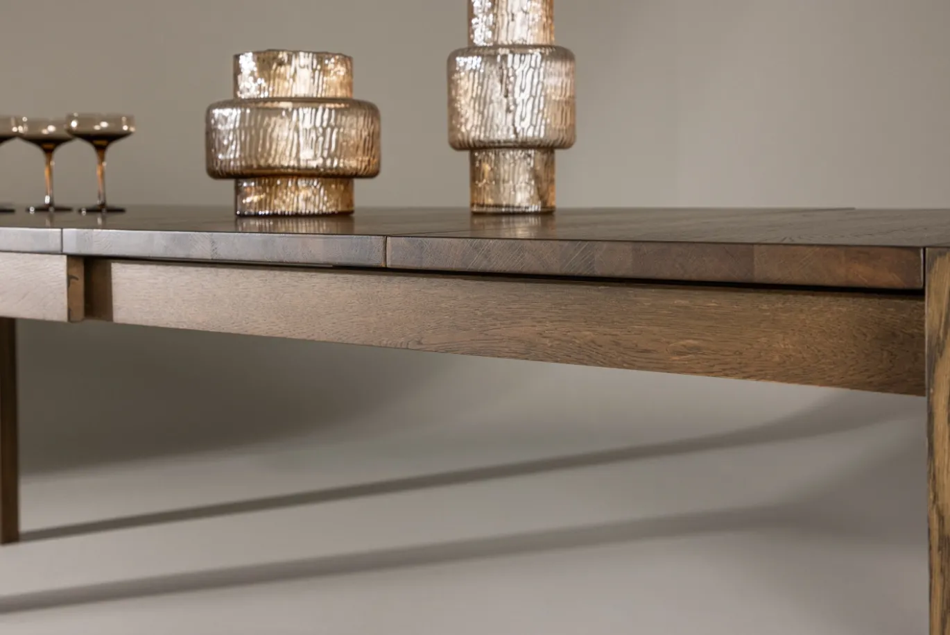 Fjôrd Eettafel Slider Uitschuifbaar Smoked Eiken 170+40+40cm