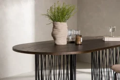 Fjôrd Eettafel Stone Ovaal Zwart/Mokka Fineer