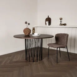 Fjôrd Eettafel Stone Rond Zwart/Mokka Fineer
