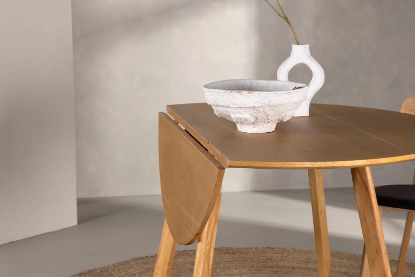 Fjôrd Eettafel Yakidon Rond Rubberhout Eikenlook MDF Ø120cm