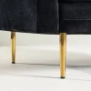 Fjôrd Fauteuil Boom Velvet Zwart & Gouden Onderstel