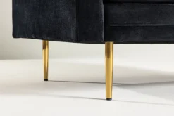 Fjôrd Fauteuil Boom Velvet Zwart & Gouden Onderstel